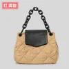 Nieuwe Lingge Down Bag Damesmode Nylon Stoffen Keten Handtas Grote Capaciteit Voertuig Genaaid Draad Enkele Schouder Crossbody Tas Straddle