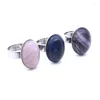 Bagues de cluster ovale pierre cabochon anneau tigre oeil opale bleu blanc violet vert rose cristal réglable pour femmes hommes bijoux de doigt
