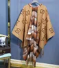 High end cashmere shawl large G cape Scottish style - double sided heavy work super warm large shawl clothing blanket multifunctional