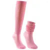 Women Socks Candy Colors Slouch Scrunchy For Long Loose Stacked Chunky Cotton Ladies Girls Casual Knee High Boot Sock Streetwear