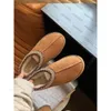 Tasman Slippers Chestnut Fur Slides Sheepskin Shearling Tazz Classic Mules Women Men Ultra Mini Platform Boot Slip-on Shoes Suede Upper Fall Winuggslies1