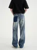 Męskie dżinsy Summer cienki elastyczny trend w pasie w trudnej sytuacji dla mężczyzn z prostymi i wszechstronnymi luźnymi, swobodnymi spodniami nadmierna rozmiar