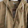 Herfst korte stijl windjack Designer jassen met lange mouwen en capuchon Gouden gesp Dames Hoodies Trenchcoat