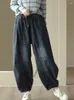 Jeans da donna Retro Donna Impiombato Allentato 2023 Autunno Inverno Casual Elastico in vita con coulisse Pantaloni in denim del tutto-fiammifero Pantaloni Lanterna