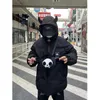 Męskie Parkas Parkas Hip Hop Streetwear Parkha Little Devil Horn Jacki Mężczyźni Kobiety HARAJUKU RETRO PALIDED PŁATNOŚĆ UNISEX Y2K Ubrania zimowe 231018