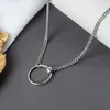 Anhänger Halsketten LIVVY Silber Farbe Runde Hohle Halskette Minimalistische Mode Frauen Handgemachte Party Schmuck Zubehör