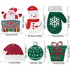 Decorações de Natal 10pcs Saco de Doces Crianças Favores Papai Noel Cookies Plástico Embalagem de Presente Sacos Feliz Natal Decoração para Ano 2024 Navidad