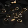 Cluster Ringe Finger Koreanische Version Joint Ring Set Flut Kombination Schwanz Weibliche Mode Schmuck Geometrische Vintage Geschenke