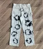 Original CPFM.XYZ Washed Loose Jeans Tie Dye Jeans für Arbeitskleidung Jeans Distressed High Street Casual Jeans Loose Men Hiphop Jeans