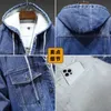 Herenjassen Denim jack met capuchon Retro herfst- en winterjas Plus fluwelen windjack Verdikt warm voor heren 231018