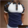 Mens S Summer Golf Shirts For Men Style Short Sleeve Tops With Zipper Lapel Casual Slim Trend Good Costuming Drop Delivery