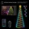 Autres fournitures de fête d'événement APP Lumière d'arbre de Noël intelligente Bluetooth Point Control Magic Color LED String Day Lumières d'ambiance décoratives 231018