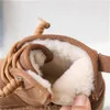 Boots Children Snow Boots Genuine Leather Warm Plush Lace-up Unisex Boys Girls Warm Boots Soft Sole Fashion Toddler Kids Boots 231019