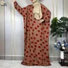 Roupas étnicas Muçulmano Solto Robe Neswest Turban Turquia Oração Mulheres Impressão Floral Médio Oriente Dubai Algodão Femme Ramadan Africano Abaya