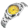 Montres-bracelets PHYLIDA 37mm cadran jaune montre-bracelet NH38A montres automatiques pour hommes perpétuels pour hommes FkEvNH35ASgI5