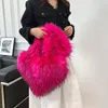 Sacs de soirée en peluche femmes sac croix amour fausse fourrure épaule grande capacité sac à main