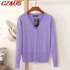 Kobiety swetry jesienne zima kobiety stały kolor SWEATER W SWEATER DIKÓRKI Kobiety z długim rękawem przyciski kardigan Krótkie kobiety Tops S-3xl duży rozmiar 231019