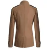 Męskie mieszanki wełny męskie męskie bawełniane płaszcz z wełny zimowej mieszanka wełny stały kolor swobodny moda biznesowa szczupła kurtka płaszcza Mężczyźni ubrania 231019