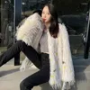 Women's Fur ZXRYXGS 2023 Elegant Fashion Imitation Coat White Spell Color Korean Women Coats Autumn Winter Clothing