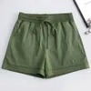 Women's Shorts Women Summer High Quality Cotton Elastic Waist Linen Large Size Black Green Blue Orange Casual Sports