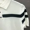 Herrpolos sommar personlig kontrast sömnad lapel kort hylsa t -shirt kvalitet stickad topp rand färg matchande polo skjorta