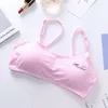 Bustiers korsetter Kvinnor Tube Top Solid Color Crop Japanese Underwear Pink Female Lingerie Cotton Bralette Breable Bra