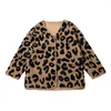 Giacche Cappotto per ragazze europee americane con stampa leopardata Camicetta calda per bambini Cardigan Autunno Inverno Giacca per adolescenti Capispalla