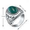 Кольца-кластеры, высокое качество, антикварное серебро, цветное мужское кольцо, черное рождественское кольцо с квадратной эмалью, ювелирные изделия 31044