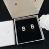 jewelry b earrings B B letter drop glue white earrings Small fashion college elegant temperament versatile