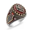 Wedding Rings Hecheng personalized twocolor men's Ring Red Agate Ring Jewelry 220122