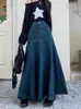 Spódnice guzyuviz długie wysoka talia wszechstronna fishtail dżinsowa spódnica kobieta 231019