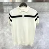 Herrpolos sommar personlig kontrast sömnad lapel kort hylsa t -shirt kvalitet stickad topp rand färg matchande polo skjorta