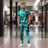 Men's Tracksuits 2023 Men Short Sleeve T-Shirt Pants Colour 3D Printed Two Piece Sets Tracksuit Fashion Casual Streetwear T Shirt For