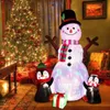 Autres fournitures de fête festive 6FT Décorations gonflables de Noël Décorations gonflables en plein air Bonhomme de neige gonflable avec lumières LED 231018