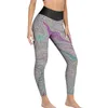 Active Pants Marble Leggings Colorful Liquid Push Up Yoga Retro Stretchy Women Graphic Fitness Sports Tights