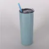 Sublimação 20oz arco-íris magro tumbler glitter copos de aço inoxidável copo reto vácuo isolado glitter balão cerveja café mu flrl