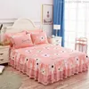 Bed Skirt Bedroom Floral Korean Non-slip Dustproof Bedspread Students Bedding Single Double Mattress Protector Household Decor