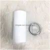 Tumblers sublimering Tumbler 15oz Tall Slim Straight White Blank Vacuum Insated Water Cup For Heat Transfer Drop Delivery Home Garde DHKDB