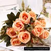 Dekorativa blommor konstgjorda blommor Seattle Rose Silk Long Branch Bouquet för bröllop Hem Rum Bord Dekor Dekor Fake Plant Wreath Accessory