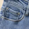 Frauen Jeans Vertikale Linien Strass Frau Hohe Taille Bleistift Hosen Mujer Knöchel Länge Denim Mode Streifen Herbst