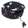 Perline di preghiera buddista 7 Chakra Multistrato Yoga Meditazione Mala Healing Lava Rock Diffusore Bracciale Collana Confezione regalo Perline Stran316j