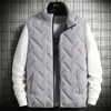 Mens Västar Vinter Varmjacka ärmlös dragkedja Väst fast färg Casual Cotton Padded Thicked Stand Collar Wear Outside 231018