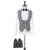Men's Suits JELTOIN Costume Homme 3 Pieces Set Men Suit 2023 Design Real Po Houndstooth Tuxedo Wedding For Jacket Vest Pant