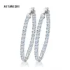 Aiyanishi real 925 prata esterlina clássico grande hoop brincos luxo sona diamante hoop brincos moda simples presentes mínimos 220218281y