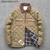 Men's Down Parkas Winter Men Jacket Casual Lightweight Water Resistant Microfiber Windbreaker Golf Coat Classic Check Clamp Cotton Cargo Plaid 231018