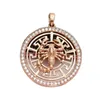 Kedjor 585 Purple Gold Pendant Creative Star Sign Pendantplated 14k Rose Round Scorpius Halsband ihåliga klassiska smycken