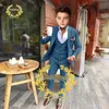 Suits Boys Suit Düğün Smokin 3 Parça Bej Ceket Pantolon Yelek Çocuklar Özel Blazer Set İnce Fit Kıyafet Moda Konjontos De Blazer 231019