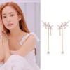 Mode-Neue Mode Frauen Koreanische TV Star Nette Zirkon Blume Tropfen Ohrringe Elegante Wasser Tropfen Lange Linie Pendientes Schmuck mädchen Gif260o