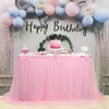 Table Skirt 280x76cm Pink Table Skirt Wedding Party White Tutu Tulle Tableware Cloth Baby Shower Birthday Party Table Skirt Home Decor 190cm 231019