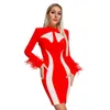 Robes décontractées Femmes Sexy Discothèque Mini Robe À Manches Longues Femme Robe Fille Maille Voir À Travers Robes De Fête Dame Wrap Hanche